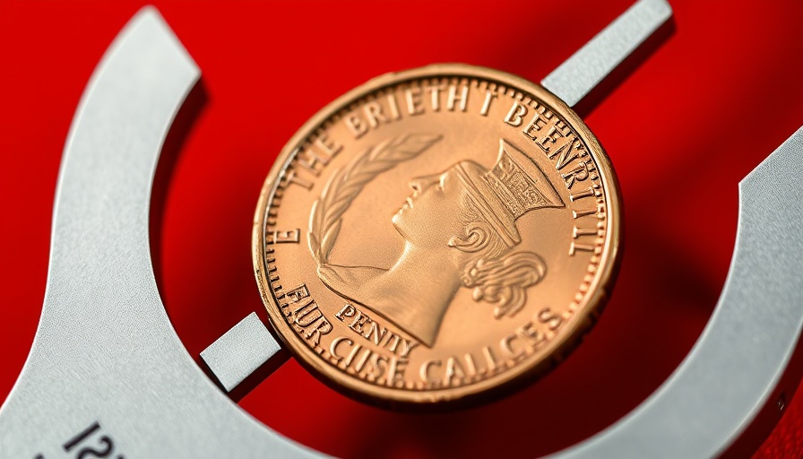 Precision instrument measuring a penny, symbolizing efforts to close pay gaps.