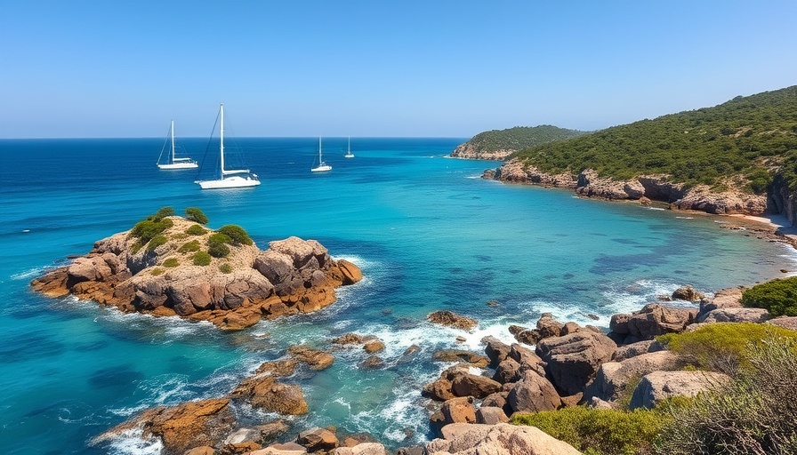 Travel inspiration to Gallura Sardinia with stunning coastal view.