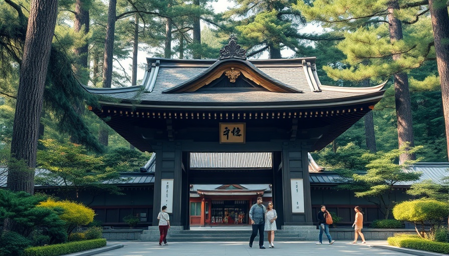 Traditional shrine in Tokyo garden for travel inspiration.