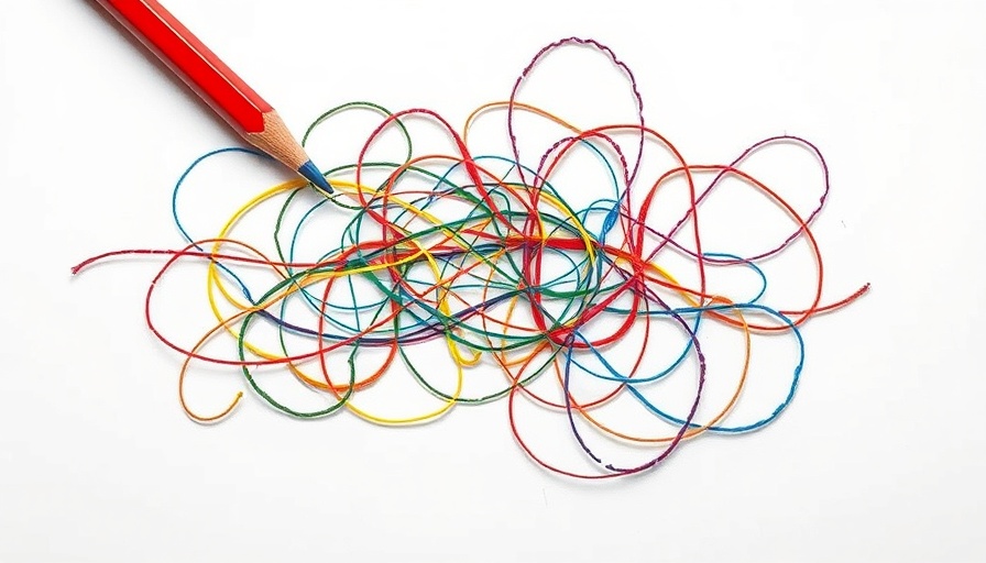 Colorful abstract drawing resembling feedback loops.