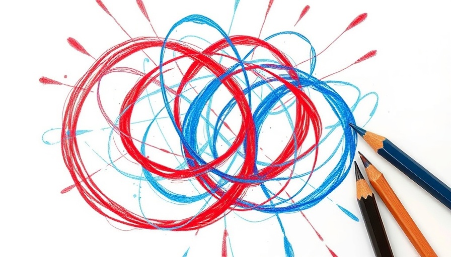 Chaotic red and blue line drawing illustrates clearer feedback concept.