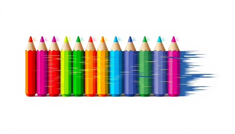 Vibrant digital pencils with glitch art effect, abstract design