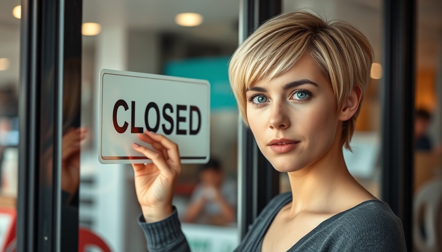 Small business owner adjusting closed sign, future-proofing your small business.
