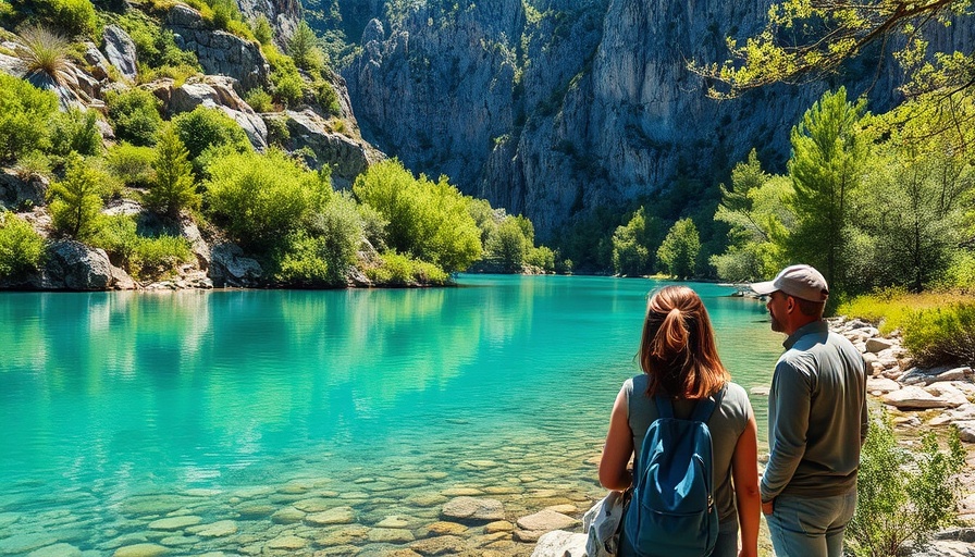 Hiking in Zagori Greece: Scenic river view with lush greenery.