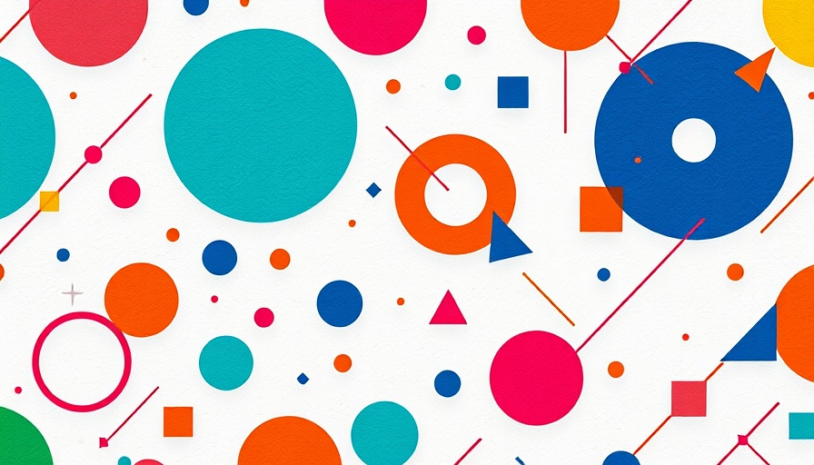 Colorful abstract geometric pattern with dynamic shapes.