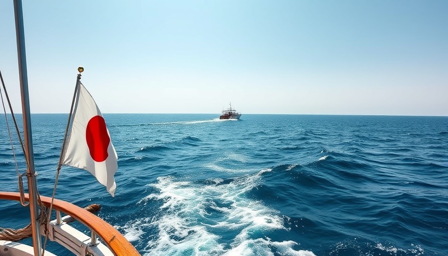 Japanese flag on boat deck during family tours in Japan