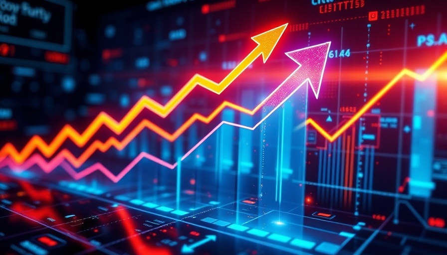 Abstract growth opportunities with graph arrows.