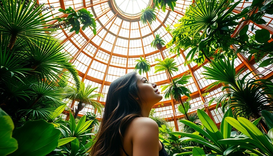 San Diego cultural destination with lush greenery and wooden dome.