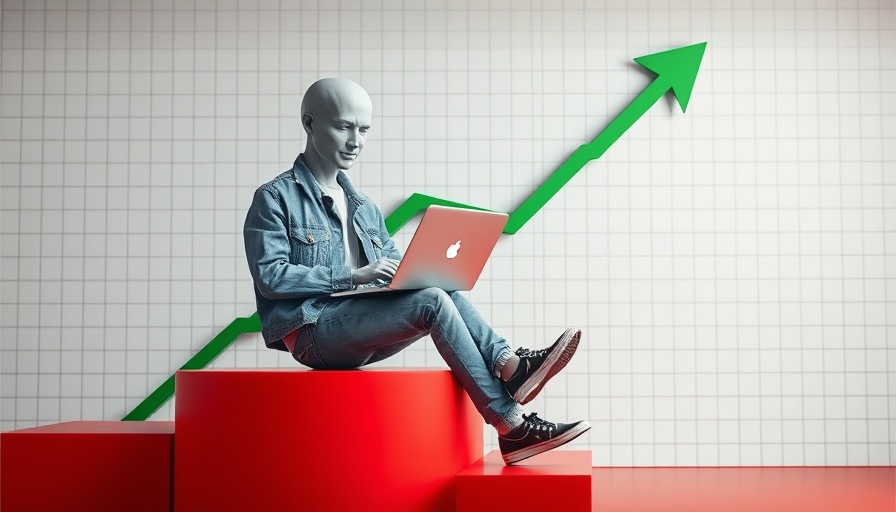 Surreal CMO role update illustration with growth graph.