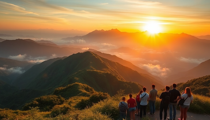 Breathtaking sunrise over Taiwan mountains, cultural destinations in Taiwan.