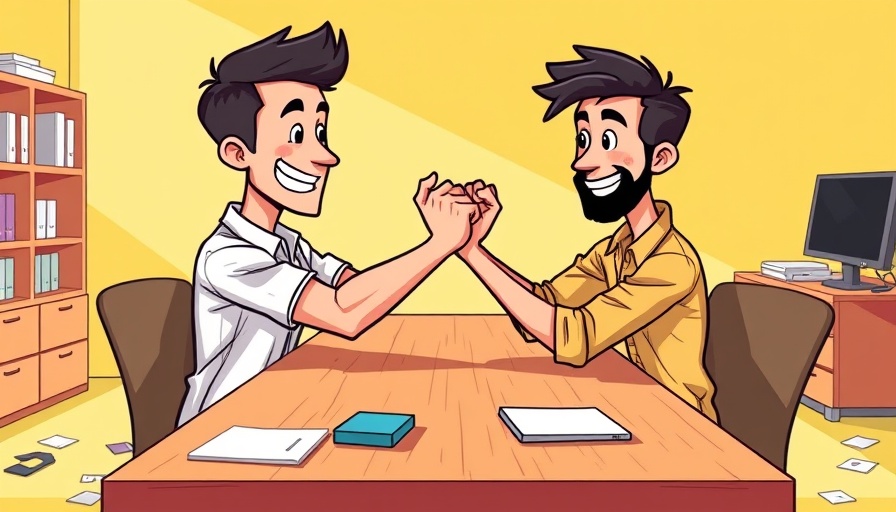 Cartoon arm-wrestling at a table symbolizes workplace psychological contract.