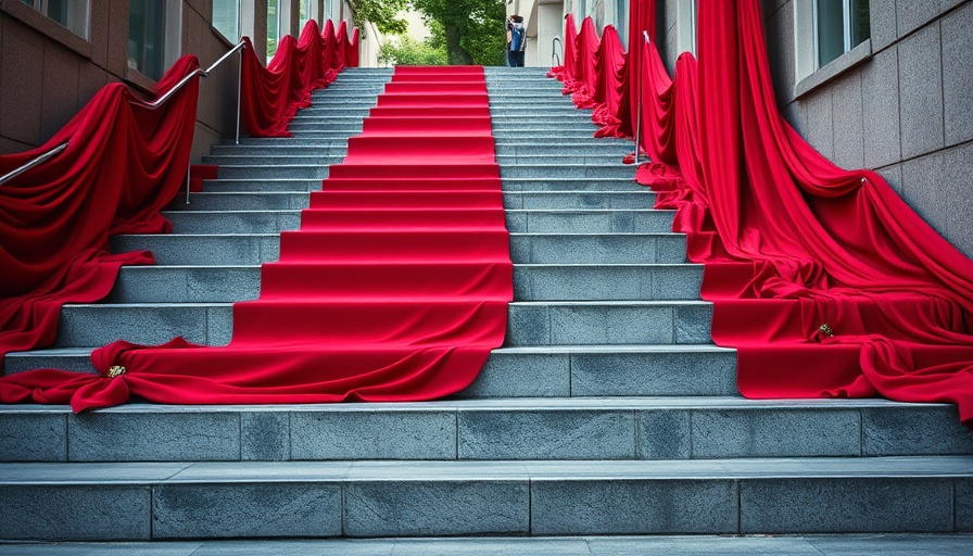 Red carpet on stone steps symbolizing Celebrity Investors for Women Entrepreneurs