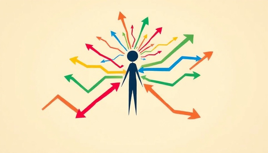 Abstract arrows and figure illustrating CEO growth plan complexity.