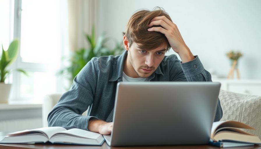 Confused man addressing employee underperformance on laptop.