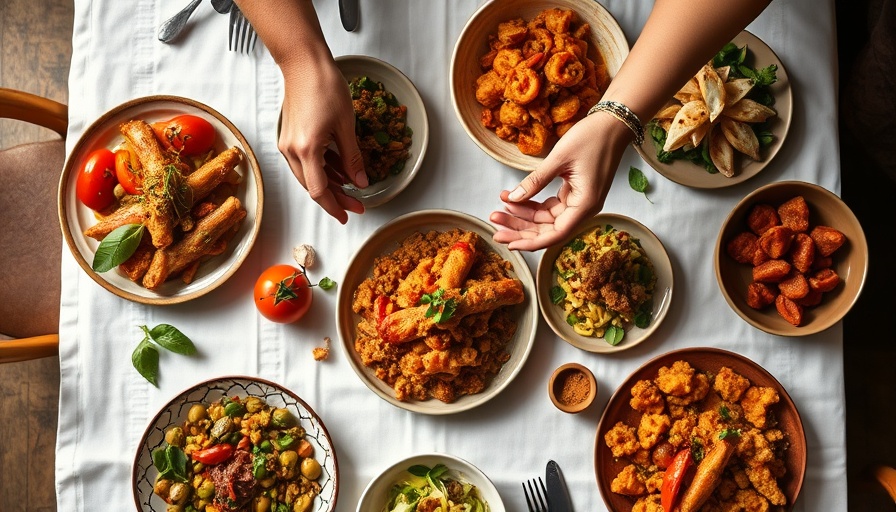Traditional Italian family feast in Basilicata with various dishes.