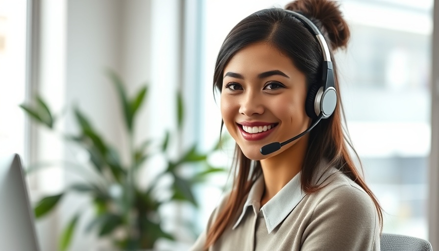 Smiling woman in headset offering essential customer service tips.