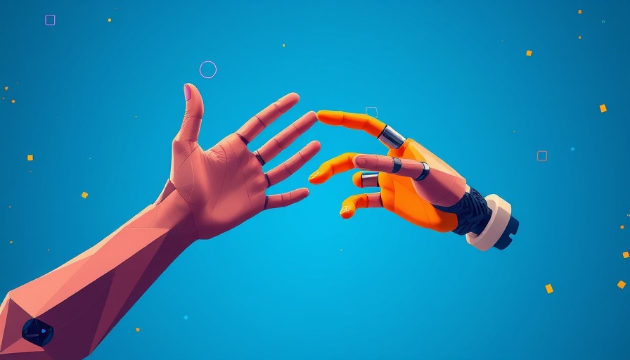 Abstract hands and digital patterns representing Investing in Humanoid Robots.