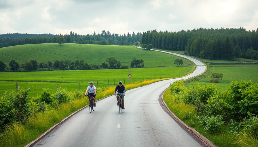 Cyclists enjoy a scenic ride among lush greenery, signifying coastal activities on the rise.