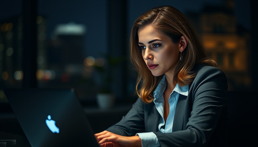 Professional woman in office working late, illustrating women in leadership influence perception.
