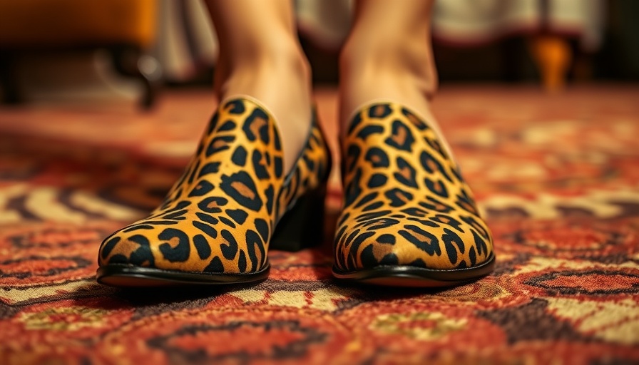 Leopard print shoes on matching carpet, identifying the right customers fashion theme.