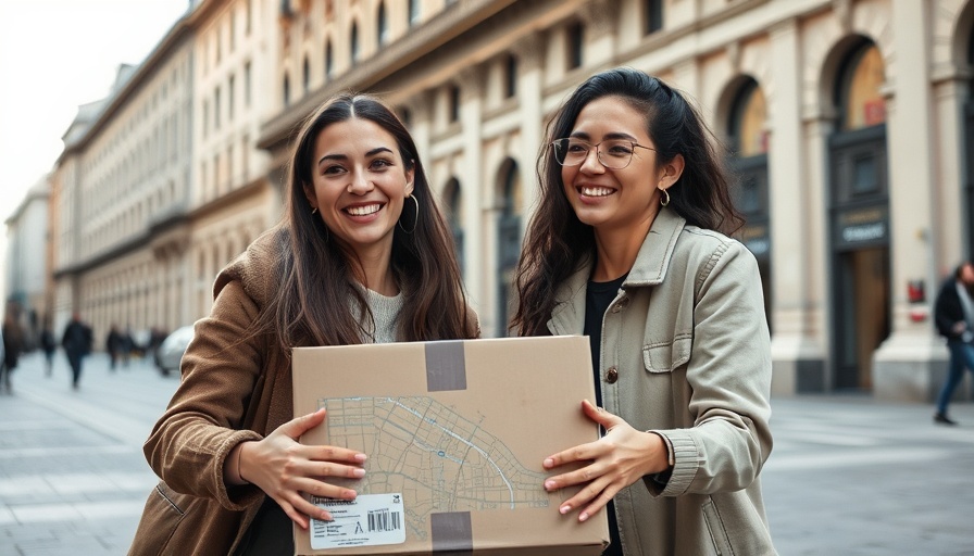 Delegating to Peers in Leadership: Two women carrying a box together on a city street.