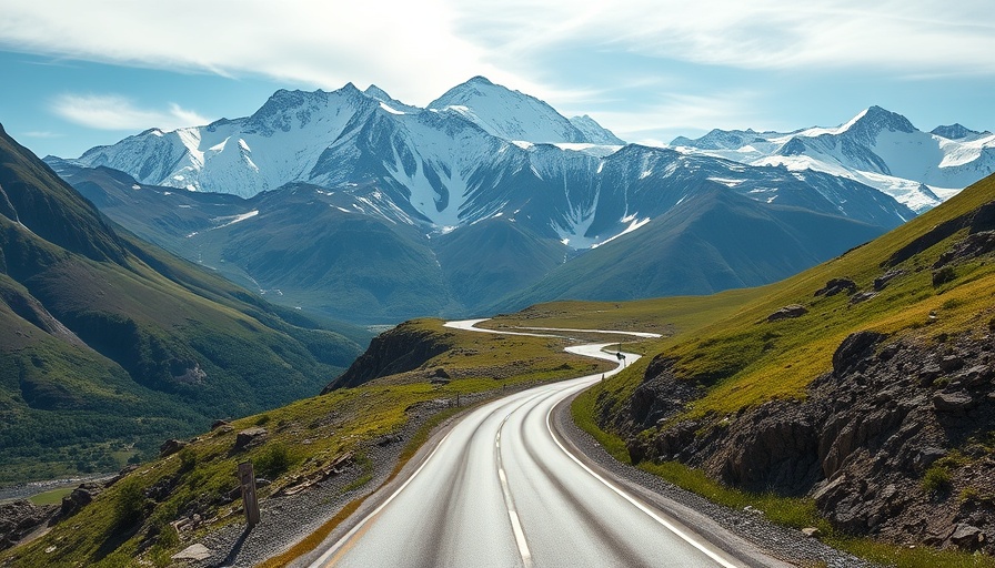 Scenic road trip view of New Zealand mountains