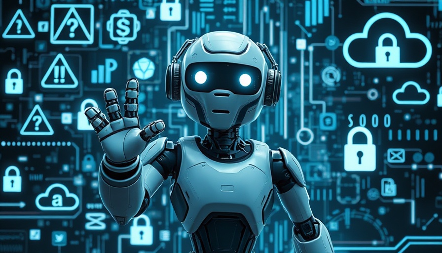 AI agents trustworthiness: friendly robot in digital glitch art.