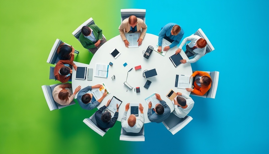 Diverse business meeting from above, highlighting CEO-board relationships.