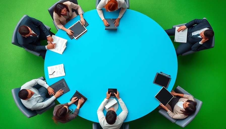 Professionals in a meeting discussing around a round table, CEOs and Board Relationship.