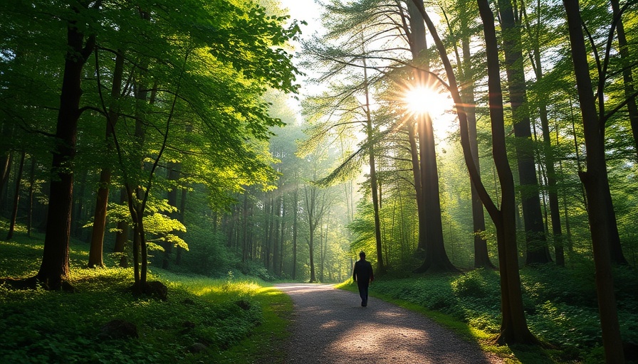 Lone traveler exploring forest on wildlife-centered wellness travel.