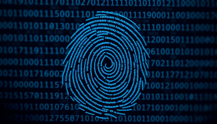 Binary-coded fingerprint highlighting biometric data risks