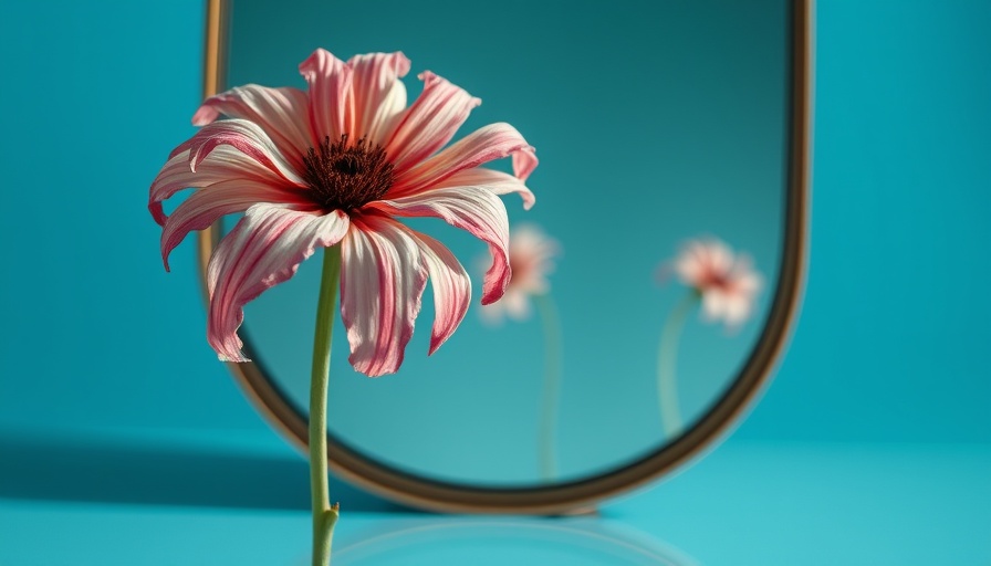 Aesthetic concept of resilience with reflected flower, symbolizing best practices for supporting employee mental health.