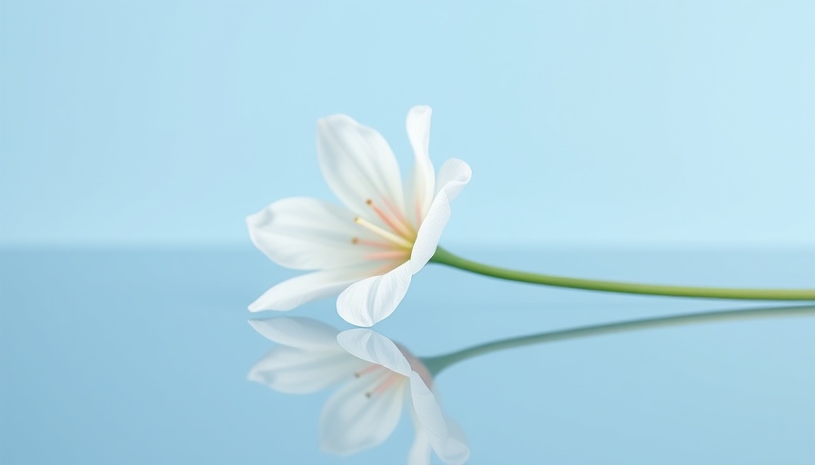 Minimalist flower reflection symbolizing employee mental health best practices.