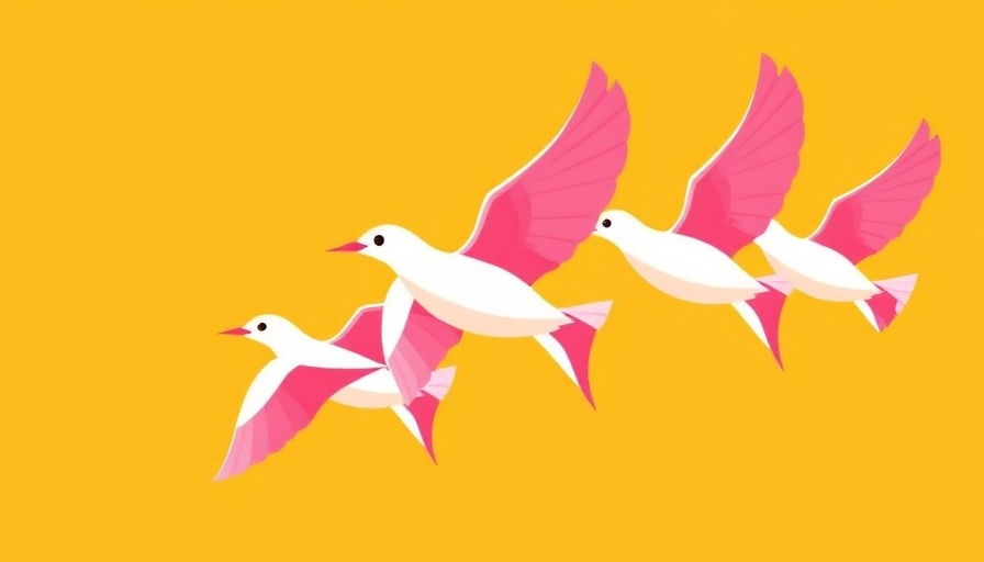 Stylized birds in flight illustrating leadership style adaptation.