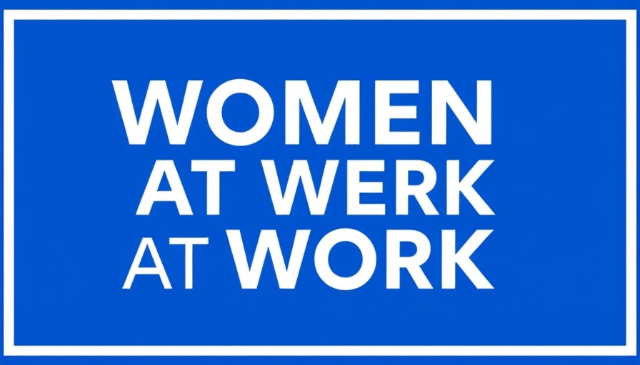Logo of Women at Work on a blue background.