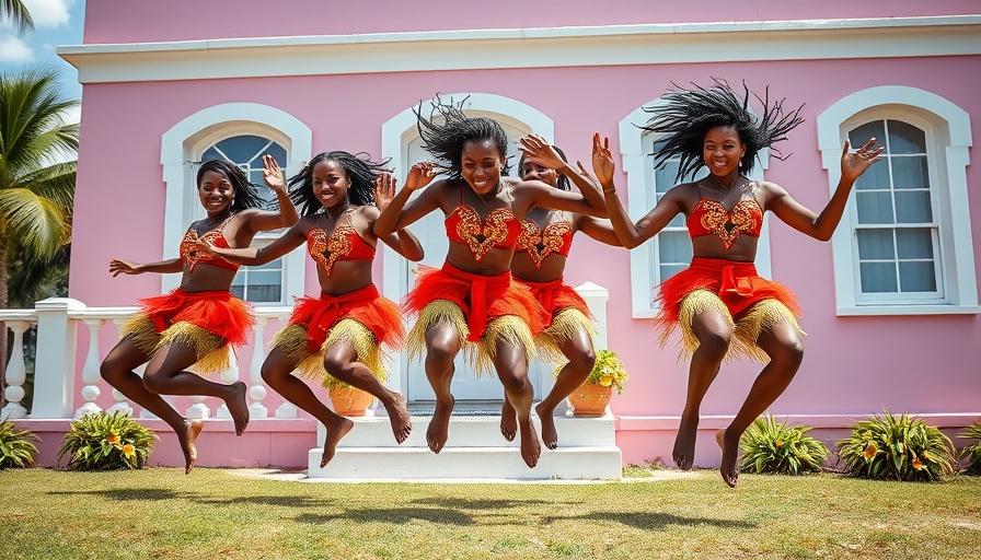 Bermuda travel inspiration with Gombey dancers in colorful attire.