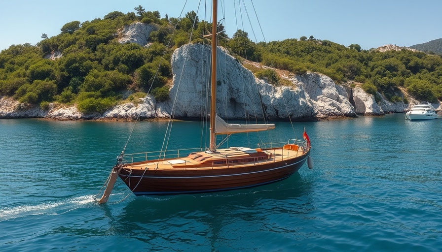 Scenic view of island-hopping in Croatia with sailboat.