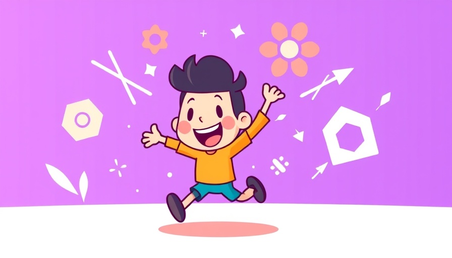 Cartoon character in abstract scene symbolizing growth and positivity for Sustainable Value Creation for Women Entrepreneurs.