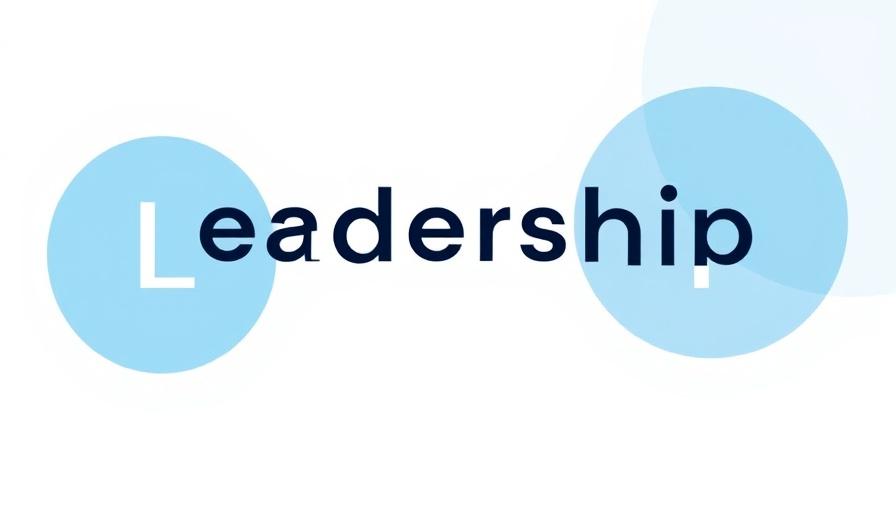 Minimalistic leadership design illustration with blue circles.