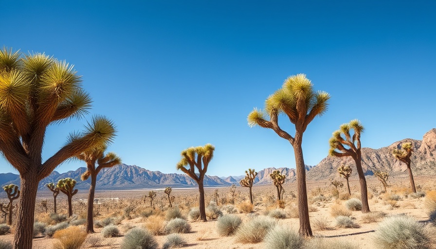 Stunning Joshua trees against a clear sky in Joshua Tree National Park.