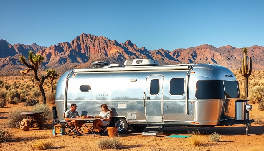 Family enjoying a stay in a shiny Airstream in Joshua Tree