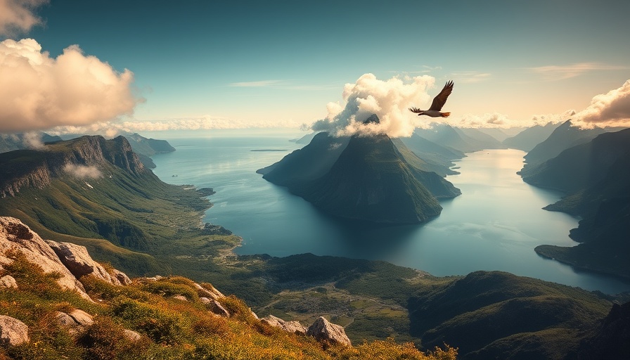 Majestic Faroese landscape with bird, capturing Faroe Islands myths and legends.