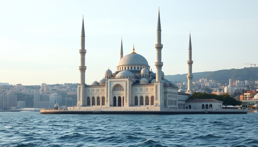 Casablanca architecture tour featuring mosque by the ocean.