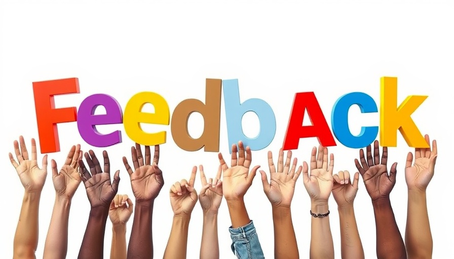 Hands holding colorful 'Feedback' letters for business growth.