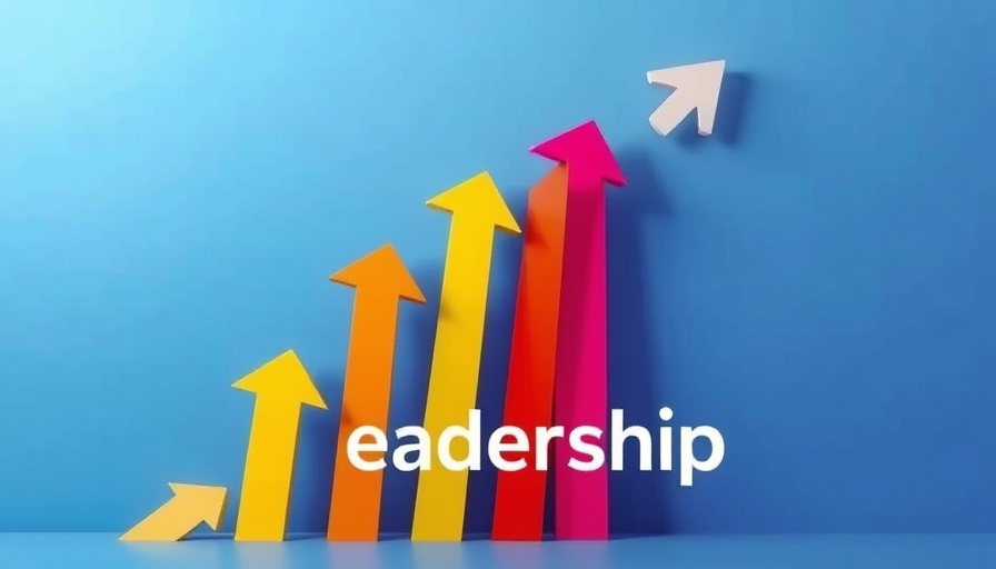 Dynamic arrows depicting leadership growth.