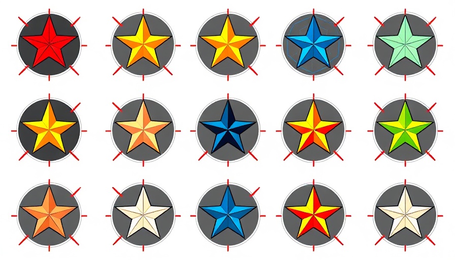 Colorful star logos illustrating logo colors in branding