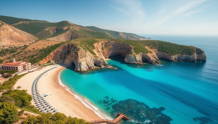 Aerial view of Athenian Riviera beach and turquoise waters, travel inspiration.