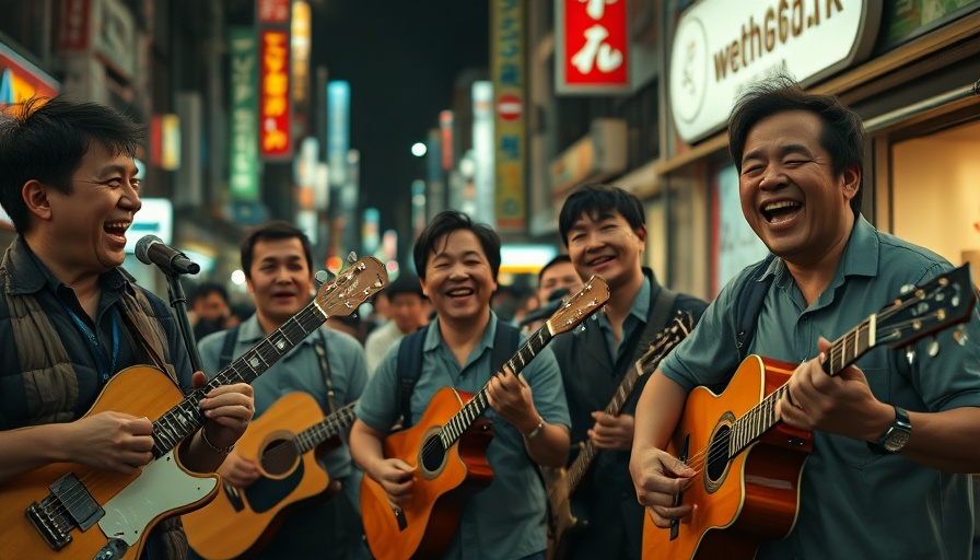 Lively street musicians in Tokyo's vibrant music scene.