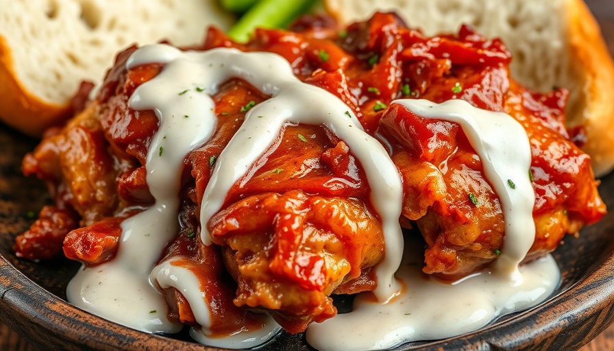 Alabama barbecue trail: BBQ chicken with white sauce and bread.