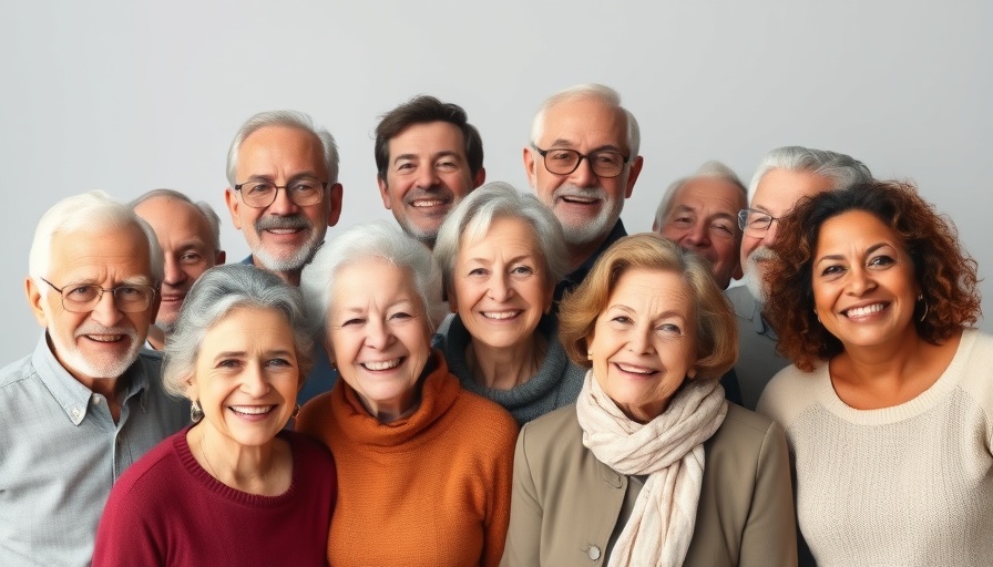 Portraits of smiling elderly individuals reflecting eldercare policy.